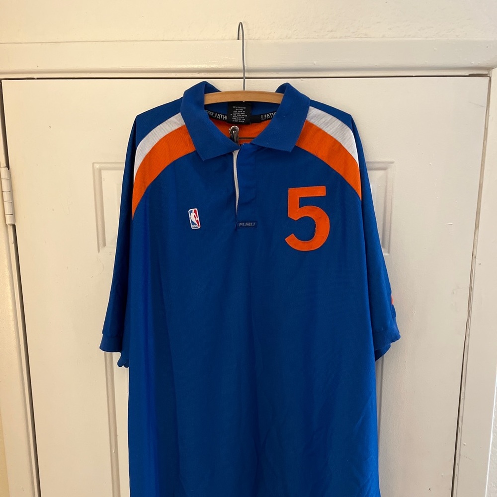 Vintage FUBU Athletic Jersey Blue And Orange #5 XXXL